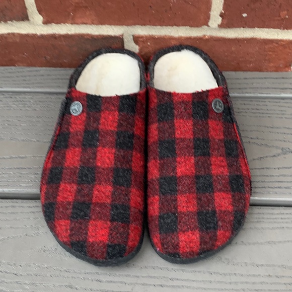 Birkenstock Zermatt Wool Felt Plaid Slipper 37 N - Picture 3 of 11